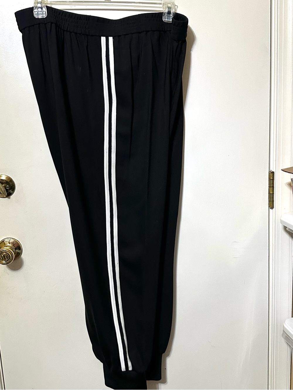 Kobi Halperin Black Joggers with White Side Stripes